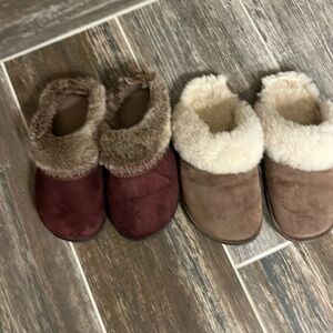 2 Pair mule (scuff) slippers gently worn.